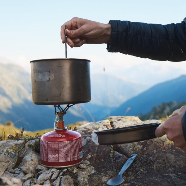 Fire-Maple FMS-300T Ultralight Titanium Backpacking Camping Gas Stove | 2600W Pocket Backpacking Cooking Folding Burner | Outdoor Trekking Hiking Fishing (Orange)