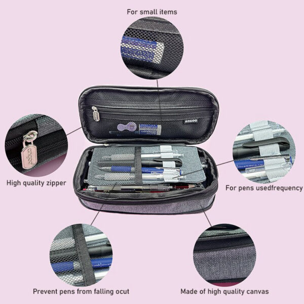 cc5bfe0e1ad75efa Large Pencil Case Pen with Zipper Big Capacity Pouch Organizer Stationery Storage Bag for Student Gift