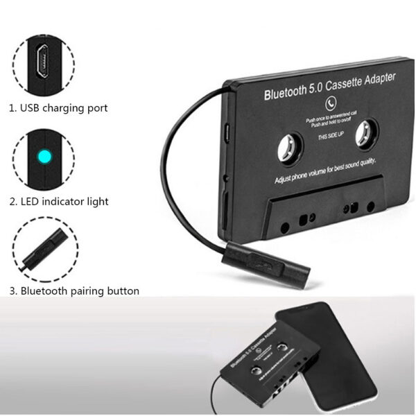 cc78a305873d21e6 Universal 5.0 Tape Converter Car MP3/SBC/stereo Bluetooth Audio Cassette Player AUX Adapter