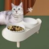 cc820dd0d273ec6d Cat Food Bowls, Elevated Ceramics Dog Cat Bowls Stand with No-Spill Design,3 Adjustable Heights Anti Vomiting Cat Water Bowl,5 inches Raised Bowl for Medium and Small Size Dog Cats