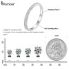 BAMOER Moissanite Wedding Band Sterling Sier Eternity Rings Platinum Plated Lab Created Diamond Stackable Ring for Women