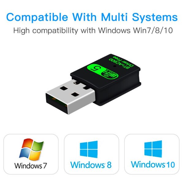 FENVI 600Mbps Bluetooth Adapter 2in1 Dongle Dual Band 2.4G 5GHz USB WiFi 5 Network Wireless Wlan Receiver DRIVER FREE