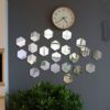 24pcs/set 3D Acrylic DIY Self-adhesive Decorative Decal Hexagonal Geometric Mirror Wall Pasted Hexagon