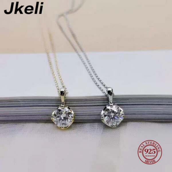 cca04761d620e2ee Jkeli -S Pure sier 14k gold pendant Multi-functional single diamond with six claws Zircon necklace for women gift