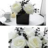 cca04ece069a181a Fake Peony Flowers in Ceramic Vase,Faux Hydrangea Flower Arrangements for Home Decor Artificial Flowers with Vase