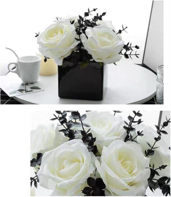 cca04ece069a181a Fake Peony Flowers in Ceramic Vase,Faux Hydrangea Flower Arrangements for Home Decor Artificial Flowers with Vase