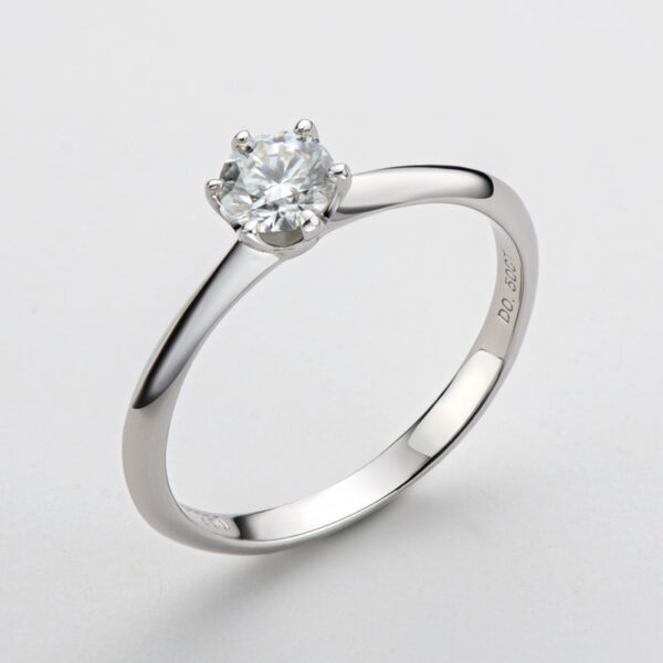 cca1e2c4d4f2eab4 IOGOU Mosanite Diamond Rings for Women 0.5 Carat Engagement Round Cut Solitaire Ring Real Sterling Sier Wholesale Jewelry