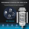 ALTHY Automatic Rotary Backwash Pre filter System Whole House Spin Down Sediment Water Filter Purifier Stainless Steel Mesh