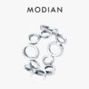 ccaa317d1a14ed25 Modian 2021 Real 925 Sterling Silver Irregular Round Finger Ring Fashion Party Accessories For Women Fine Statement Jewelry Gift