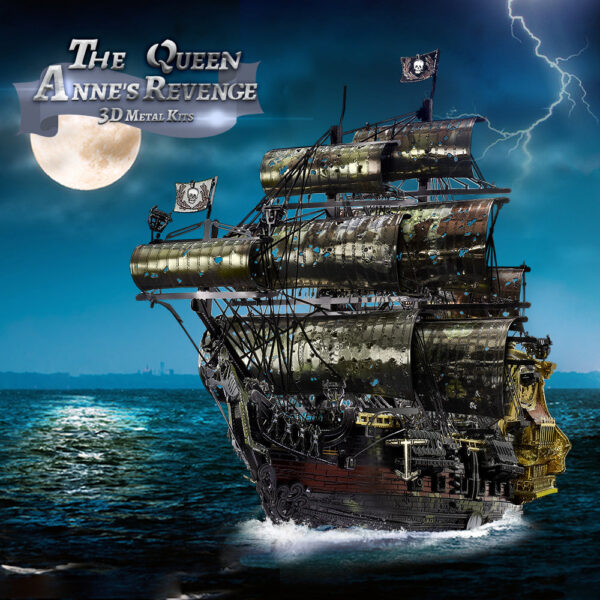 ccab5e1dbe268952 Piececool 3D Metal Puzzle The Queen Anne's Revenge Jigsaw Pirate Ship DIY Model for Teens Brain Teaser