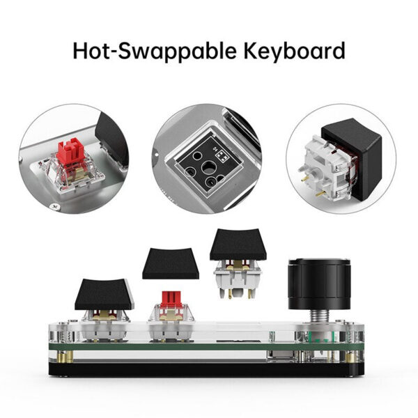ccbe492235f2275a ropad ro Mechanical Keyboard RGB Mini Gaming Custom Programming Knob Keypads Red Switch 3 Keys For Photoshop