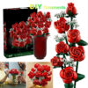 cccdb4756b8c6f47 Bouquet of Roses Compatible Construction Artificial wers Building Blocks Toys Bricks Birthday Gift Home Decor