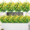 ccd4d9e60dcfb739 AmyHomie 20 Bundles Artificial Flowers Outdoor UV Resistant Faux Flowers No Fade Fake Plastic Plants Garden Porch Window Box Decorating(Bright Yellow)