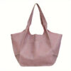 ccd5c243918af042 Large Capacity Retro Tote Bag, Soft PU Leather Shoulder Bag, Stitching Handbag For Work Travel Shopping