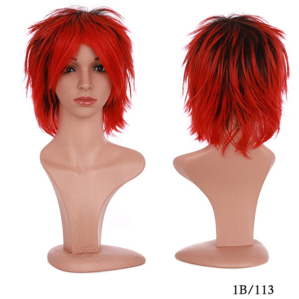 BENIHAIR Synthetic Cosplay White Red Green Blue Pink Yellow Short Layer Fake Hair Extension Men Women Party Wig