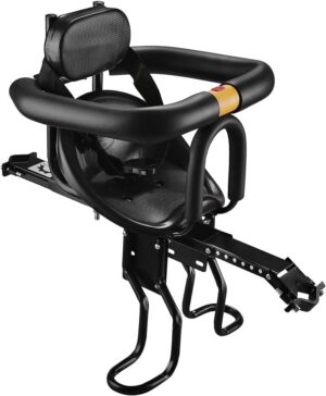ccdbb4ee5a318fed LIXADA Bike Baby Seat Kids Child Safety Carrier Front Seat Saddle Cushion with Back Rest Foot Pedals