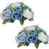 NUPTIO Flower Balls for Wedding Centerpieces - 2 Pcs 9.5 inch Diameter Fake Flower Ball Arrangement Bouquet Party Centerpieces for Tables - Dusty Blue Rose Bouquet Centerpiece Flowers for Table