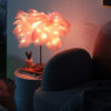 Table Lamp LED Night DIY Creative Warm Light Tree Feather Lampshade Wedding Home Bedroom Decor with Remote Control