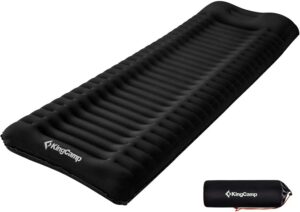 ccfbdf8fb05ccd21 KingCamp Sleeping Pad for Camping, Rollover Prevention Inflatable Camping Mattress Ultralight Air Mat with Built in Pillow for Backpacking Hiking Tent Cot, PVC Free