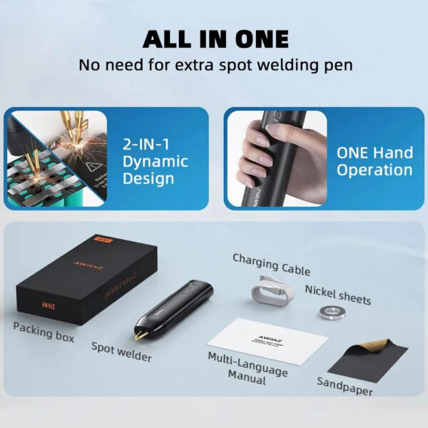 Portable Spot Welder DIY Handheld Spot Welding Machine 11 Gears Adjustable Energy Storage Spot Welding for 18650 Lithium Battery