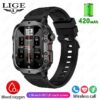 LIGE New Smart 1.96 Inch Screen 420 MAh Bluetooth Call Voice Assistant Watch Sports Fiess Waterproof Smartwatch For Men