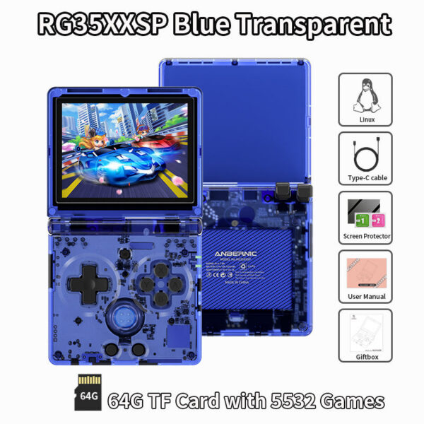 cd02c3dc369adffa ANBERNIC RG35XXSP Retro Flip Handheld Console 3.5" IPS Screen ux H700 Video Game Player Support Streaming WIFI Bluetooth