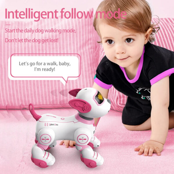 cd0c008874cc5774 Funny RC Robot Electronic Dog Stunt Dog Voice Command Programmable Touch-sense Music Song Robot Dog Pink Toys for Girls Gift