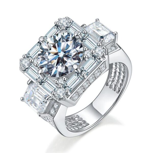 cd1d31816f02833c HOYON Moissanite T Square White Gold Colored Diamond Style Full of 5 Carat Aggressive Men's Ring Party