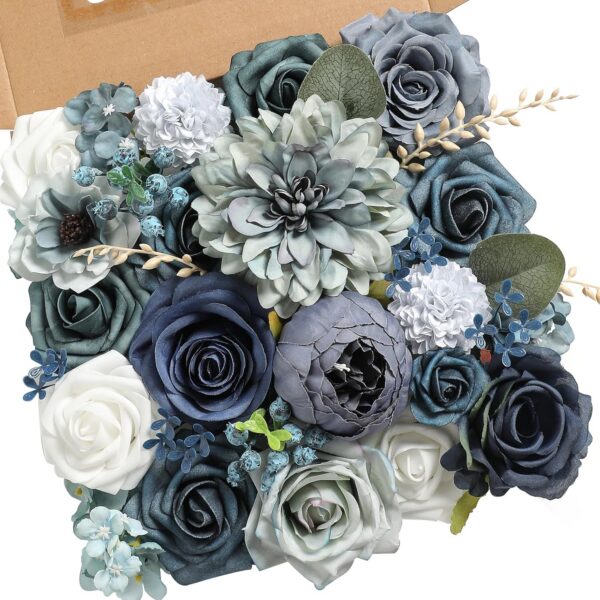 cd2c6641b595ea9e YYHUAWU Artificial Flowers Combo Set Fake Flower Leaf Box with Stems for DIY Wedding Bouquets Centerpieces Arrangements Baby Shower Party Home Decorations