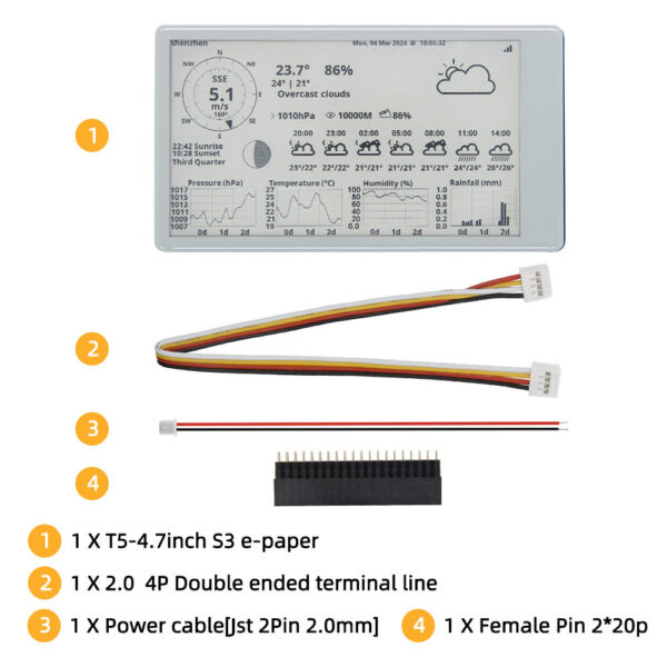 LILYGO® T5 4.7 Inch E-paper V2.3 ESP32-S3 Development Driver Board Display Module Support Trduino Compatible Raspberry Pi