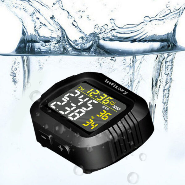 Infitary Motorcycle TPMS Tire Pressure Monitoring System Big Wireless LCD Colorful Display Shift For Status Precise Digital Moto
