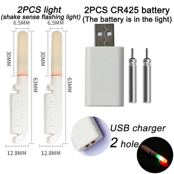 Fishing Light Stick Rod LED CR425 3.6V Lithium Battery USB Charge Kit Pesca Tool Luminous Tackle Night Bright Fluorescent Lamp