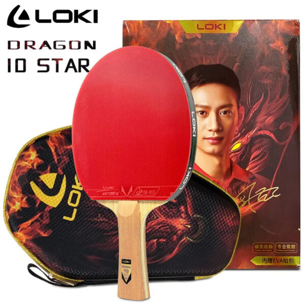 cd3db6576935b724 LOKI DRAGON 10 STAR Table Tennis Racket Professional 5 Wood 2 ALC Ping Pong Paddle Bat Carbon Blade with FH RXTON 9 & BH RXTON 7