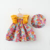 cd4680d7262da0a1 2Pcs/Set Summer Sleeveless Children Costume Flower Cotton Baby Clothes Dresses For Girl Fashion Kids Outfits 0 To 3 Years + Hat