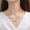 cd4b7542d34ad059 Sterling Sier Hollowed Out Diamond Butterfly Tassel Necklace For Women's Personalized Collarbone Chain Wedding Jewelry