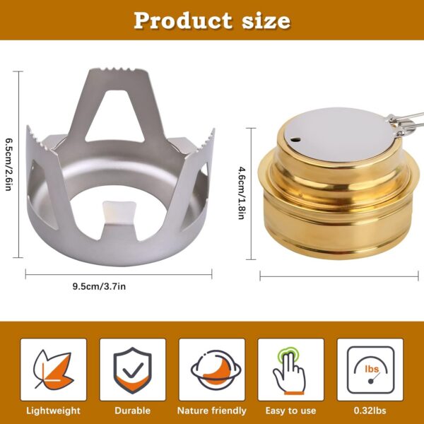 cd4e723726221088 2 Pack Mini Alcohol Stoves, Ultralight Portable Spirit Burner Furnace, Camp Stove with Aluminum Stand, Grey Alcohol Fuel Stove for Outdoor Backpacking Hiking Camping Survival Picnic Cooking