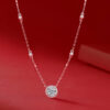 GRA Certified 0.3-3ct Moissanite for Women Sterling Sier Chain D Color VVS1 Round Cut Diamond Pendant Necklace