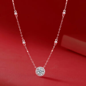 cd5359780ad4e110 GRA Certified 0.3-3ct Moissanite for Women Sterling Sier Chain D Color VVS1 Round Cut Diamond Pendant Necklace