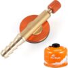 Camping Nozzle Bottle Convert Adapter Connector Stove Connector for Camping Gas Butane Canister to Screw Gas Cartridge Gas Canisters for Camping Stove （Long Tube)