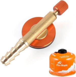 Camping Nozzle Bottle Convert Adapter Connector Stove Connector for Camping Gas Butane Canister to Screw Gas Cartridge Gas Canisters for Camping Stove （Long Tube)