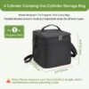 Heavy-Duty Water-Resistant 1 lb Propane Tank Carry Bag with Padding | 2 Cylinder Camping Gas Cylinder Storage Bag with Adjustable Strap, 3-Side Pockets & Detachable Dividers