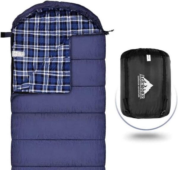cd89768bada52837 Mcota Cotton Flannel Sleeping Bag for Adults, 100% Cotton Lining Sleeping Bag for Camping, Hiking, Backpacking Travel, Lightweight & Portable,3-4 Season Warm Weather Use