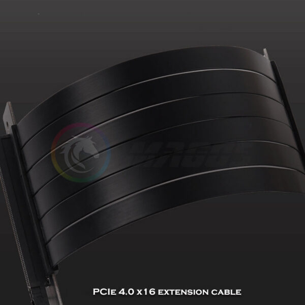 PCIE 4.0 X16 Riser Cable Video Card Extension Shielded Flexible 90° Mounting GPU Express Lossless Black/White