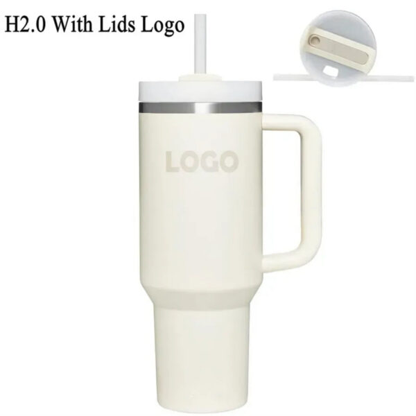 1pc New Quencher H2.0 40oz Stainless Steel Tumblers Cups With Silicone Handle Lid and Straw 2nd Generation Car Mugs Vacuum Insulated Water Bottles 0928