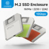 Hagibis 2230 M.2 NVMe SSD Enclosure USB 3.2 Gen 2 to PCI-E M.2 SSD Case 2242 External SSD Floppy Disk for iPhone 17 Pro Laptops