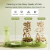 Marchul 3 in 1 Cat Bowl, Cat Food and Water Bowl Set, 10°Tilted Cat Food Bowl, Raised Cat Bowl with Automatic Water Dispenser Bottle, Detachable Wet and Dry Cat Dishs for Cat and Puppy
