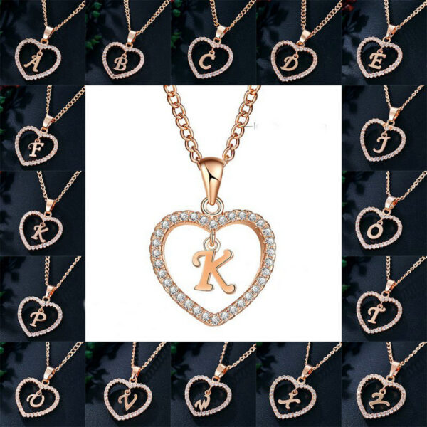26 Letter Zircon Necklace Jewelry Love Pendant