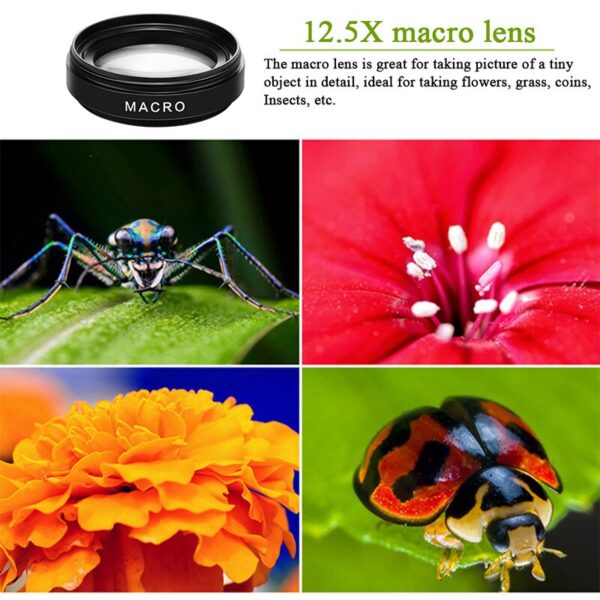 2 IN 1 Universal Clip 37mm Mobile Phone Professional 0.45X 49uv Super Wide-Angle + ro HD Lens For iPhone Android