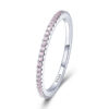 BAMOER Sterling Sier CZ Simulated Diamond Stackable Ring Platinum Plated Eternity Bands for Women