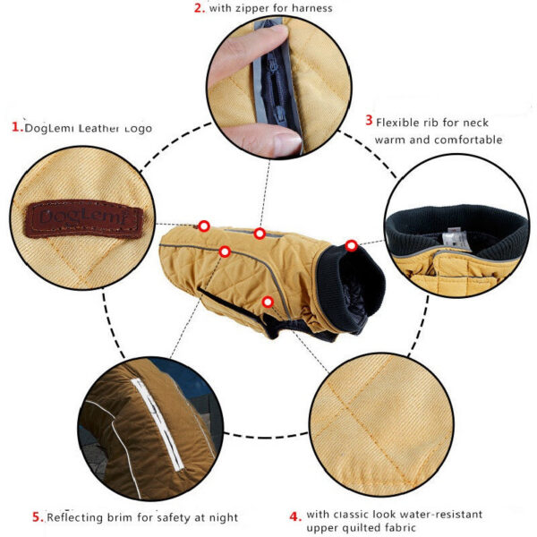 High Quality clothes Quilted Coat Pet Warm Jacket New Big Dog Retro Cozy Thick Vest Clothing 6 Colors